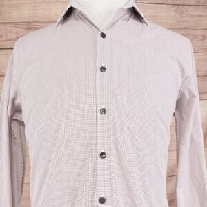 Kenneth Cole Reaction Dress Shirt Mens 15.5 32/33 White Slim Fit Wrinkle Free